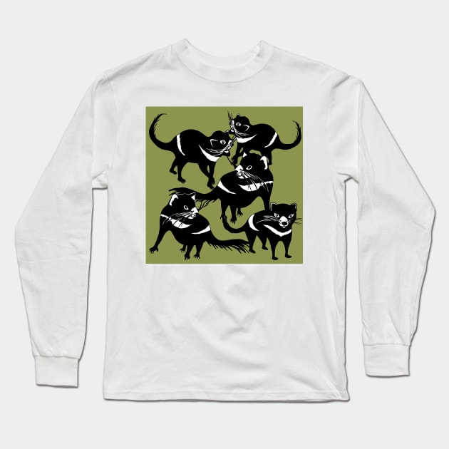 Tasmanian Devil - Endangered Species Long Sleeve T-Shirt by topologydesign